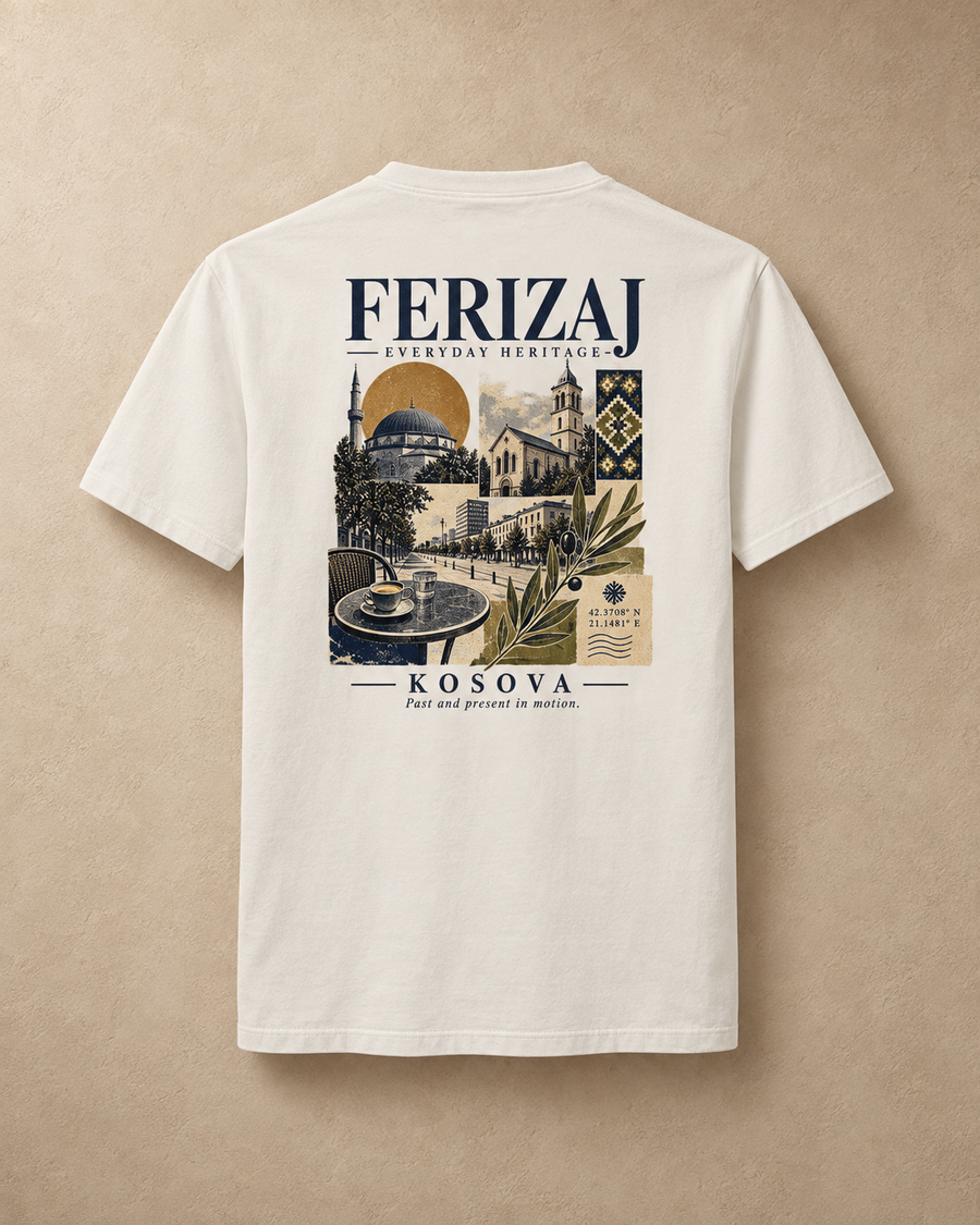 Ferizaj Railway Tee — Off White / XS