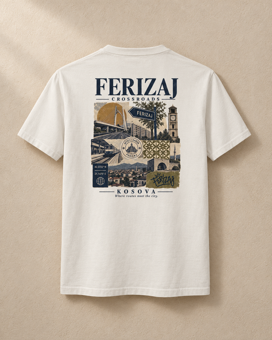 Ferizaj City Tee — Off White / XS