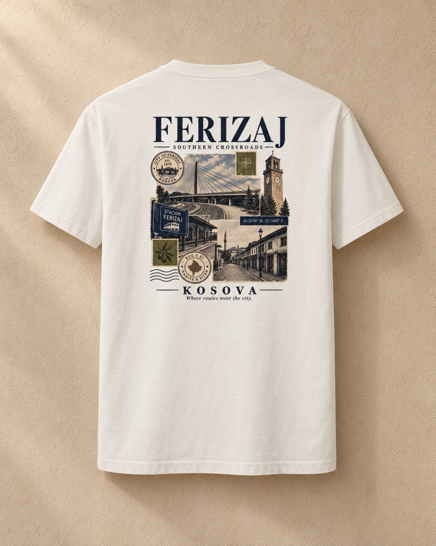 Ferizaj Crossroads Tee — Off White / XS