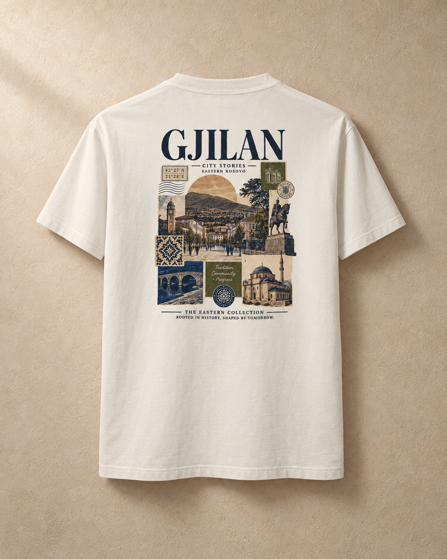 Gjilan City Tee — Off White / XS